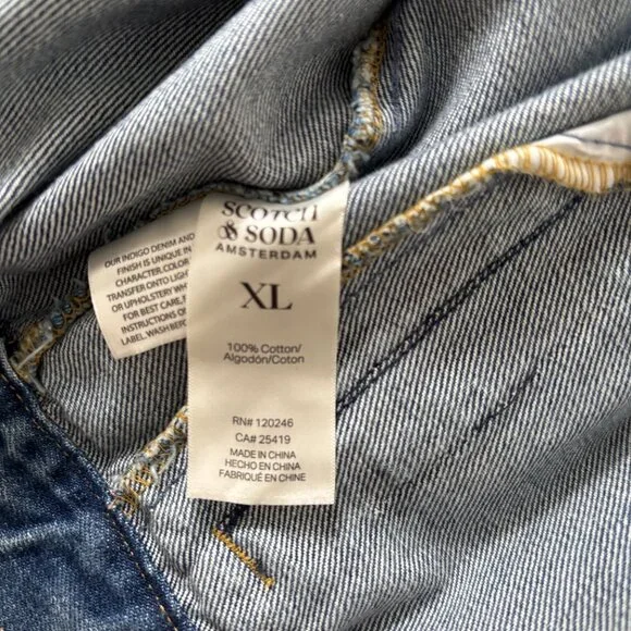 NWT! Scotch & Soda Cropped Bomber Jean Jacket - XL - Picture 6 of 8